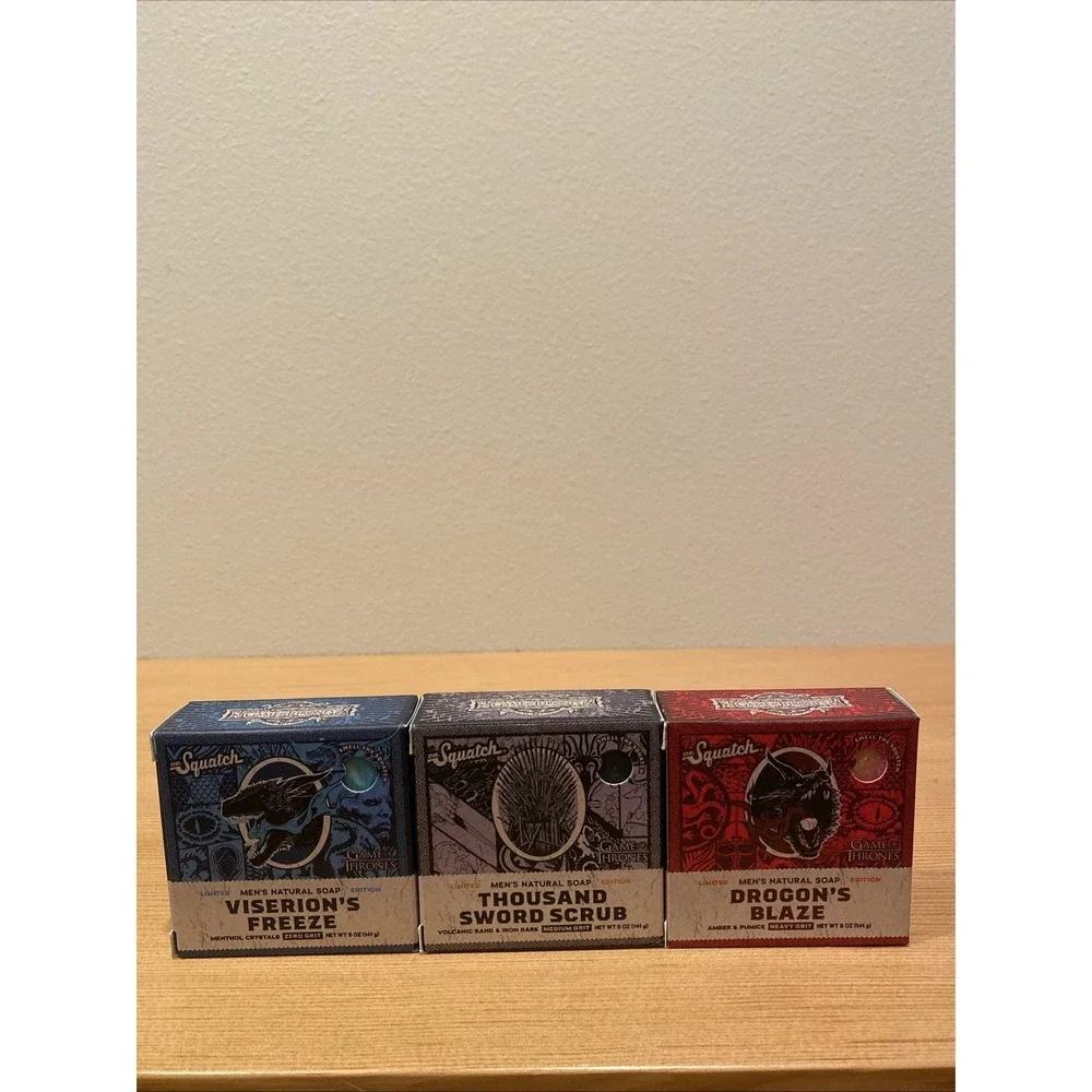 NEW! Dr Squatch GAME OF THRONES Soap Collection Drogon, Viserion Thousand Sword